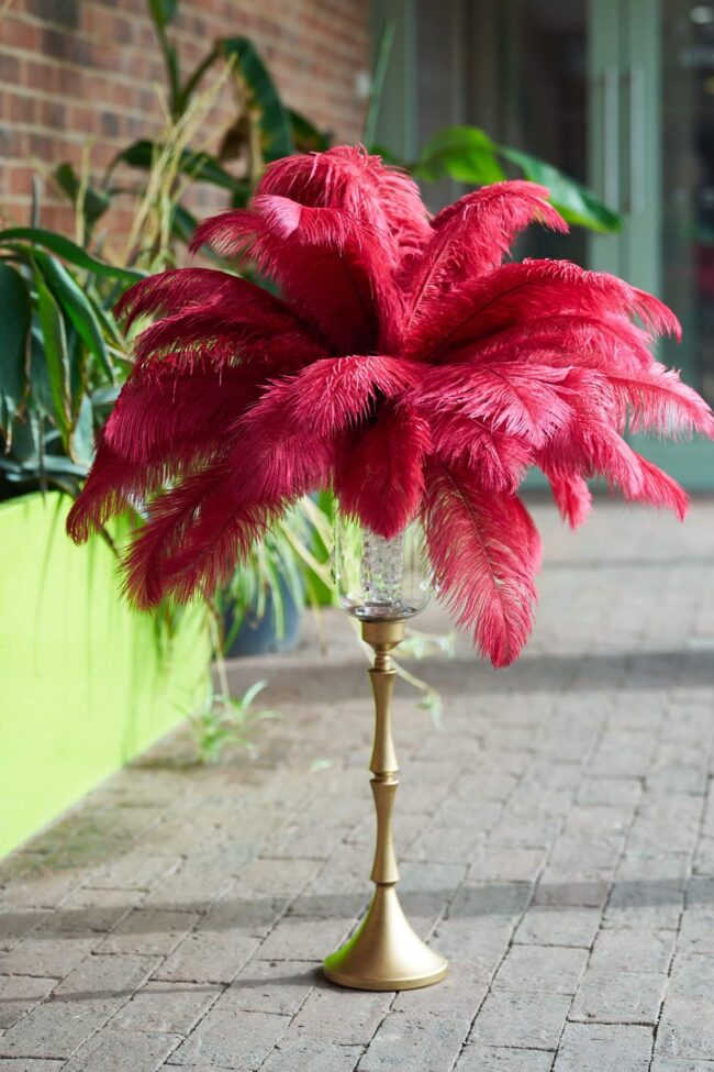 Red Feather Centrepiece – Add Drama to Your Table Decor