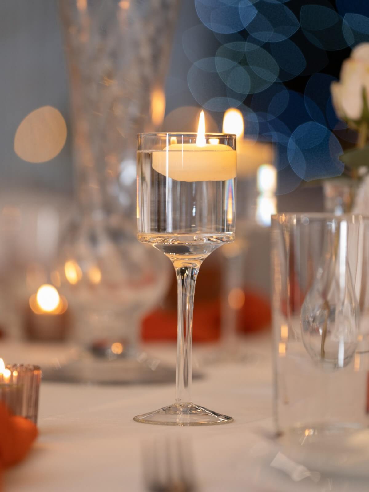 Autumn wedding styling at White Rose Banqueting Leeds with rustic florals, warm tones, and candlelit decor by Dream Hire & Deco.