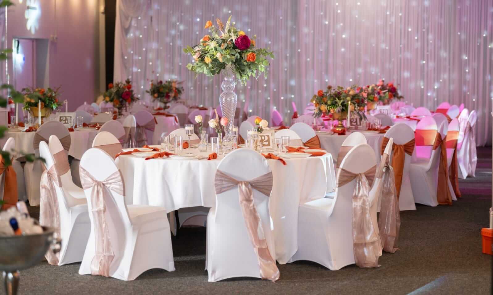 Chair decoration ideas using soft fabric sashes