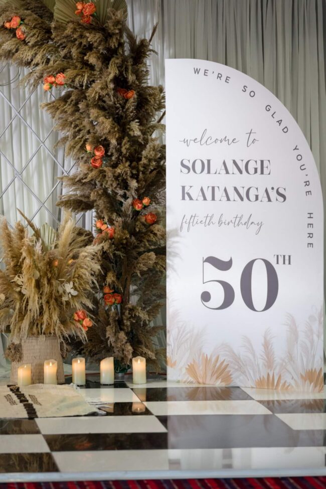 Sailboard board signs, freestanding 50th birthday welcome display