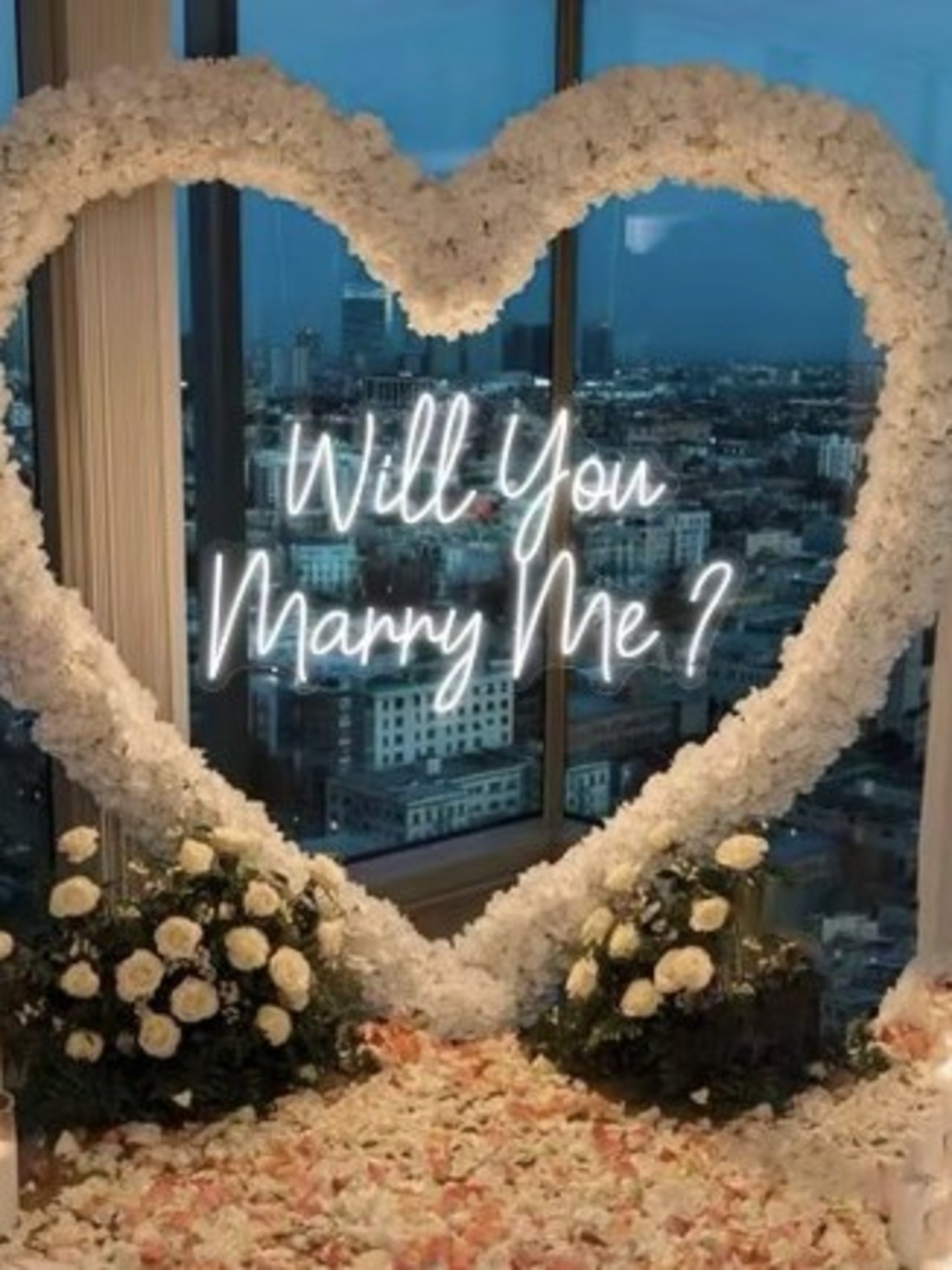 LED neon sign used for an engagement proposal display