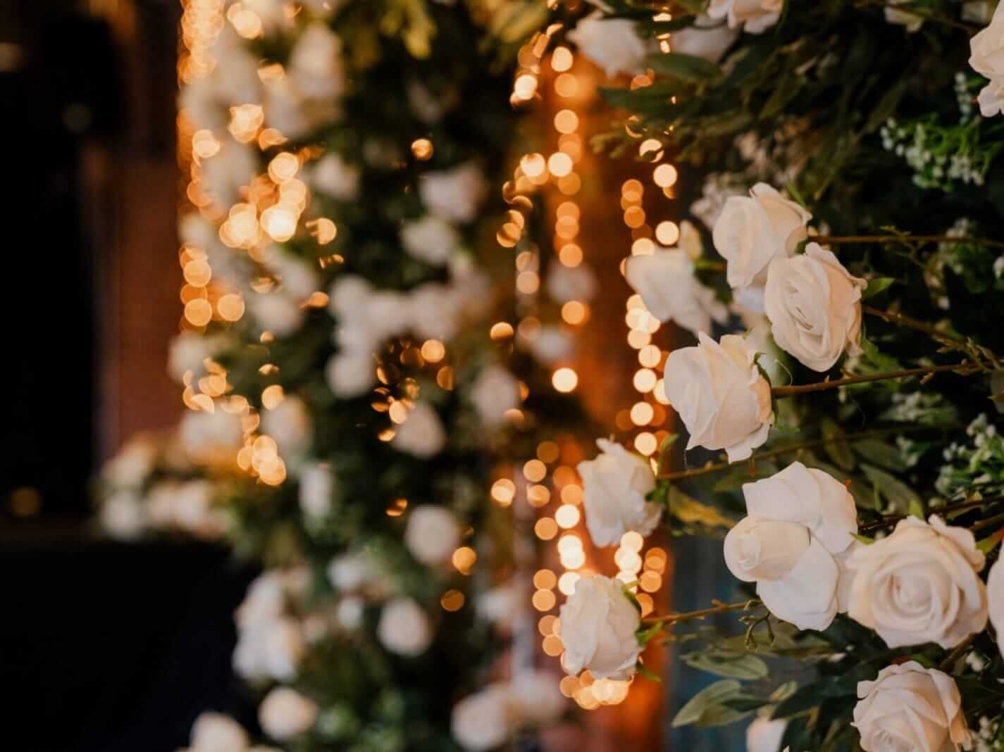 Fairy lights hire in Yorkshire for wedding backdrop styling