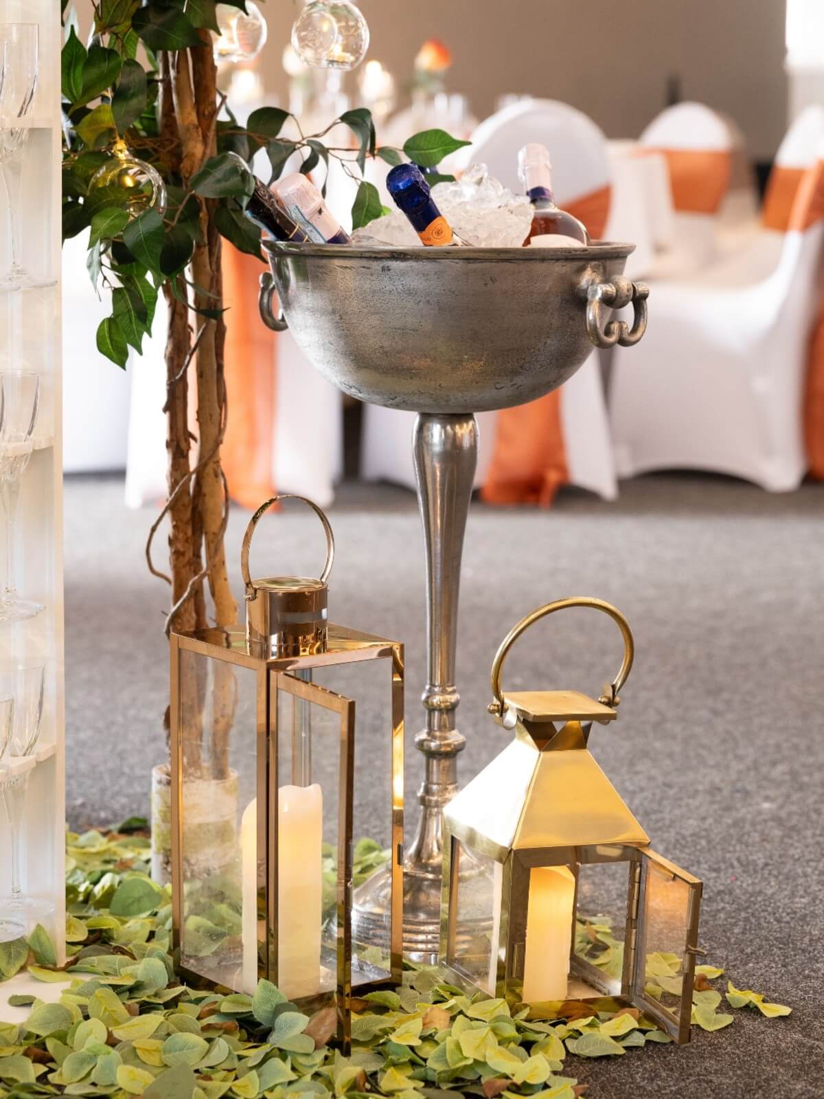 Vintage Silver Pedestal Champagne Ice Bucket For 10 Bottles