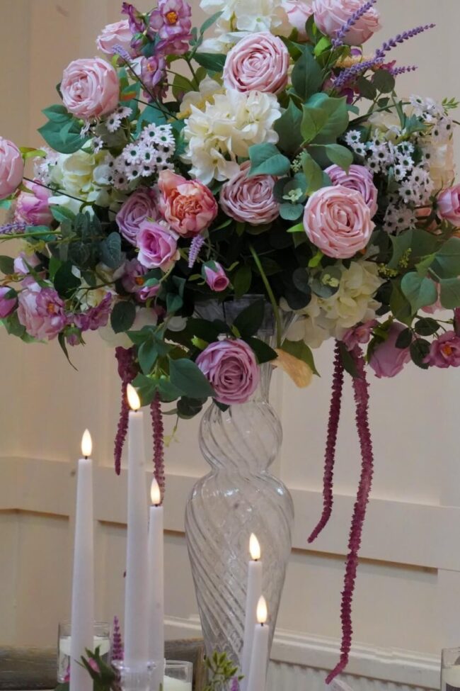 Tall glass vases for wedding table decorations – Dream Hire & Deco