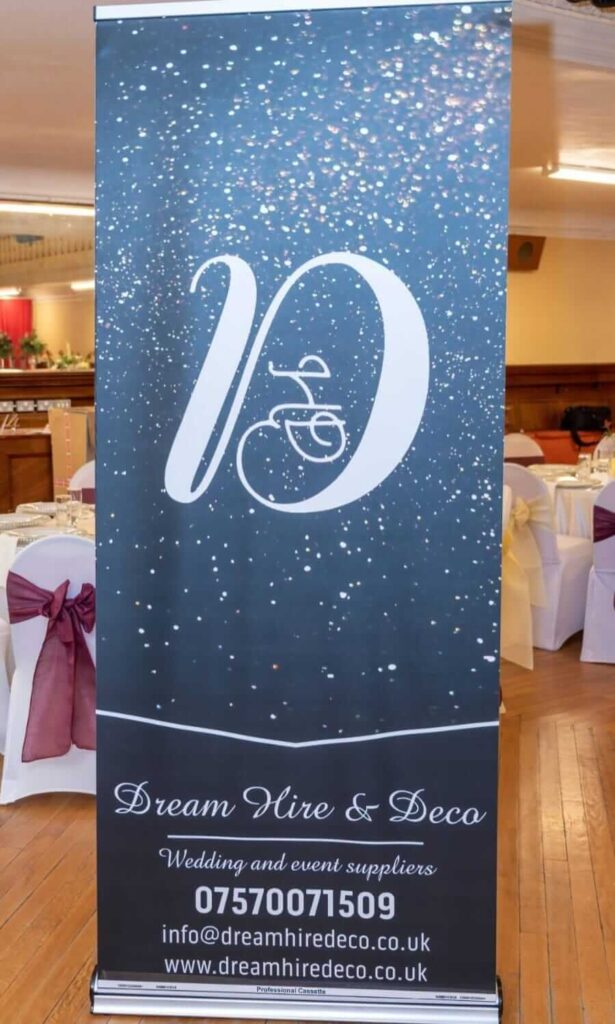 Branding banner empowering wedding planners with Dream Hire & Deco venue styling.