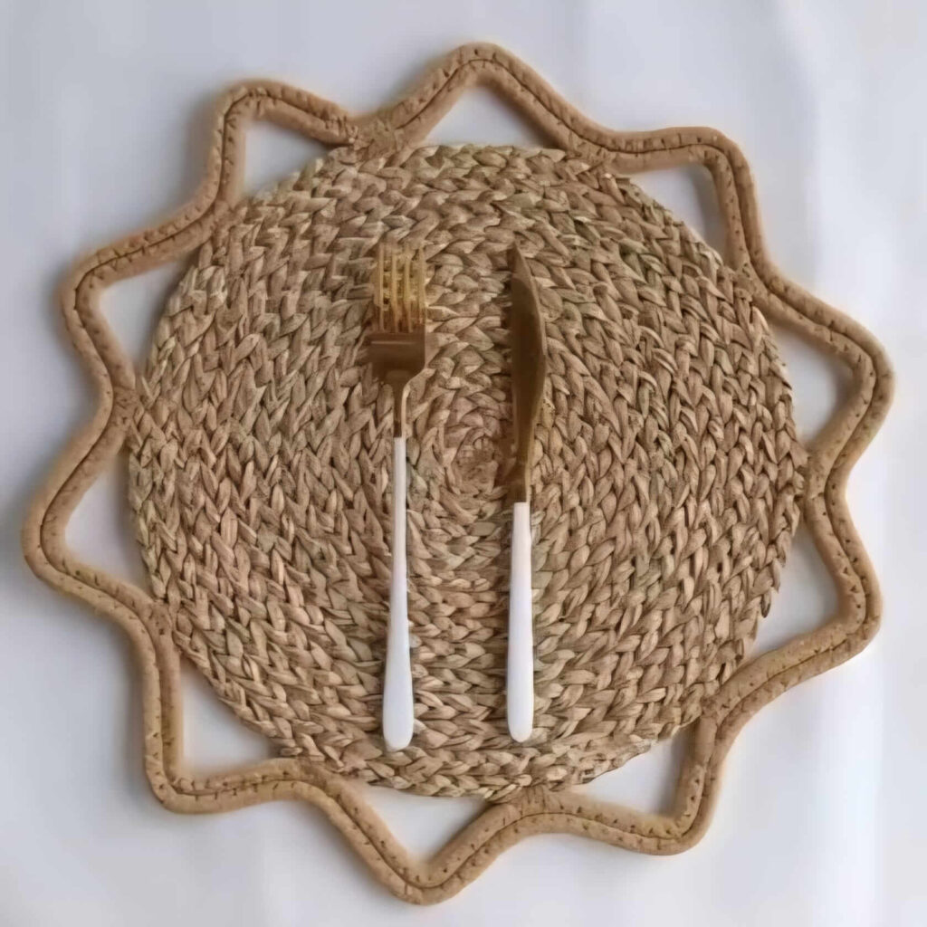 wicker table mats 30cm round place mat with cutlery