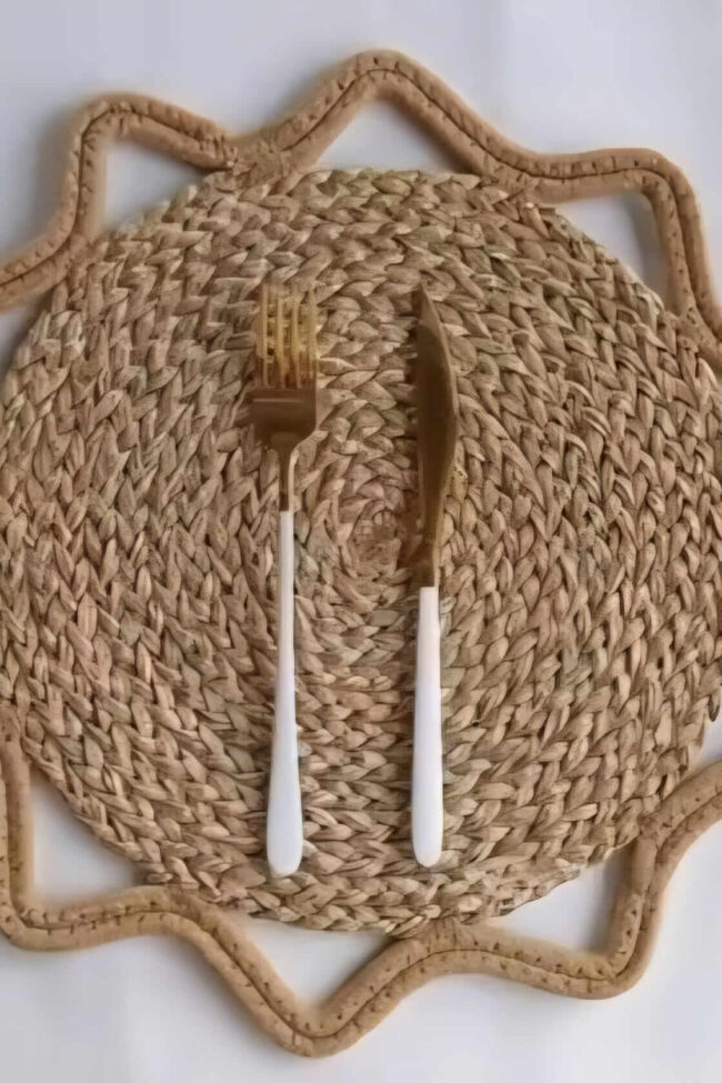 wicker table mats 30cm round place mat with cutlery