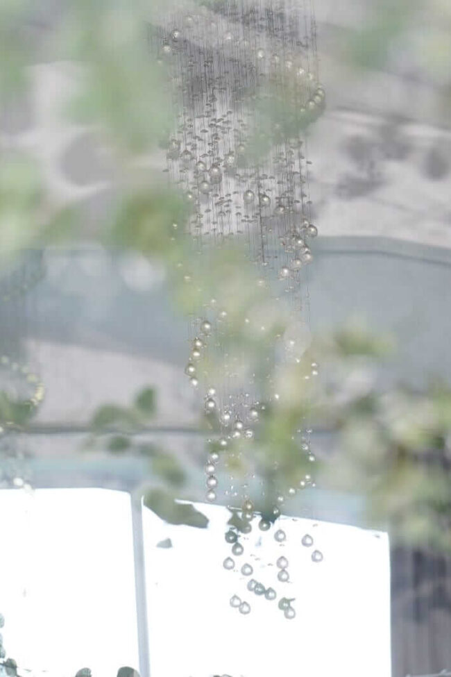 Eucalyptus garland used for wedding ceiling décor and venue styling
