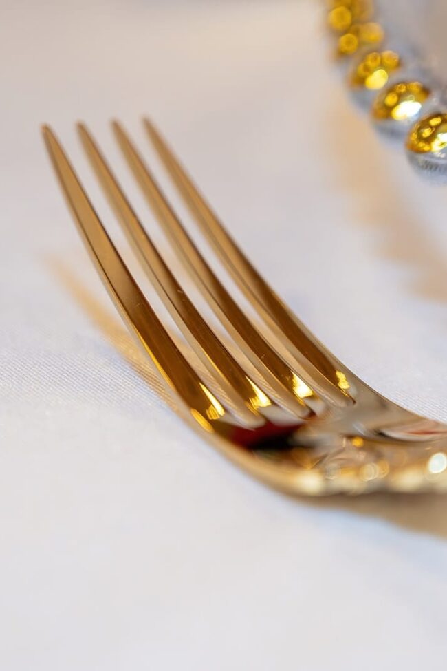 Gold Cutlery Hire for Weddings and Events