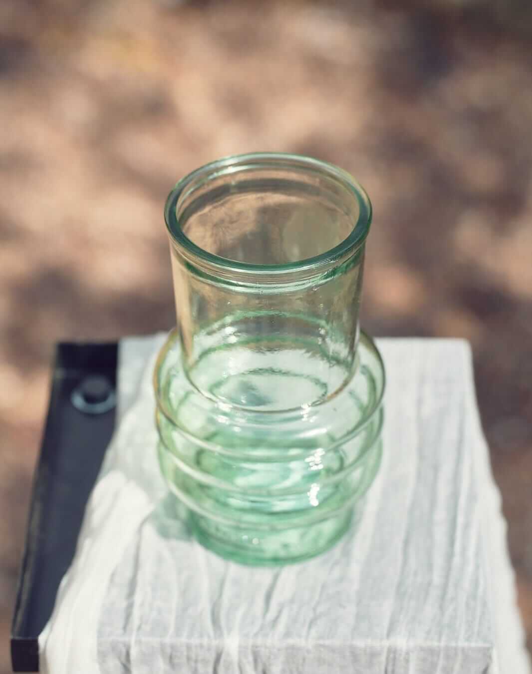 Pale Green Ribbed Glass Vase Hire - Image 3